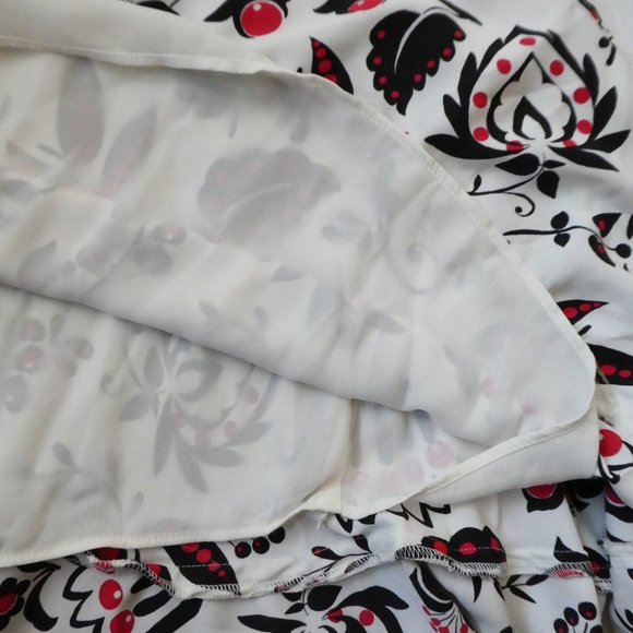 Talbots Petite Midi Skirt Pleated Fun Floral Side Zip Ruffle Hem Lined 16P Plus - Picture 7 of 9